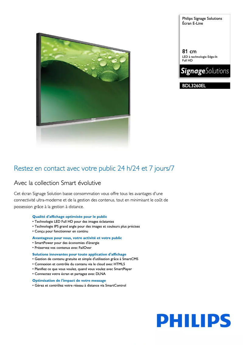 Image de la première page du manuel de l'appareil BDL3260EL