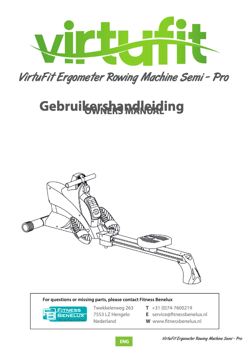 Page n°1 - Manuel utilisateur VirtuFit Ergometer Semi-Pro