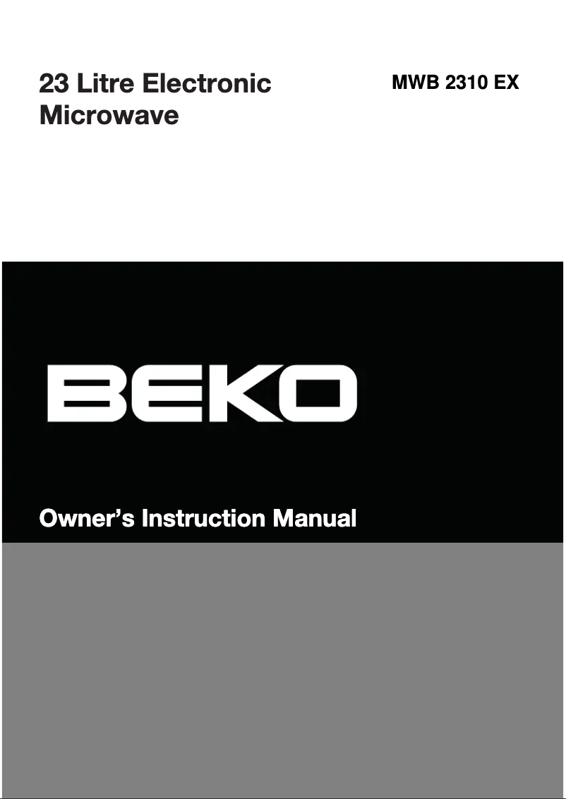 Page 1 de la notice Manuel utilisateur Beko MWB 2310 EX