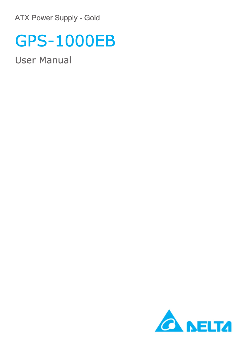 Page n°1 - Manuel utilisateur Delta GPS-1000EB