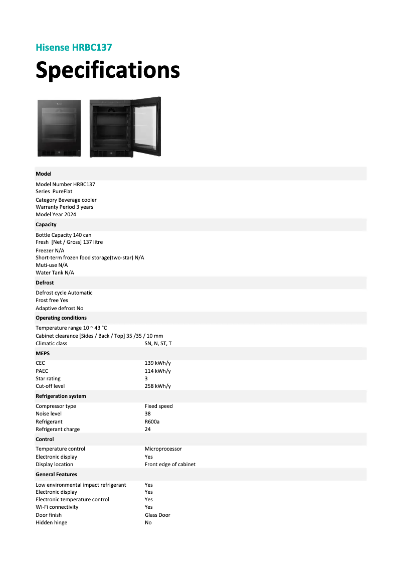 Image de la première page du manuel de l'appareil HRBC137