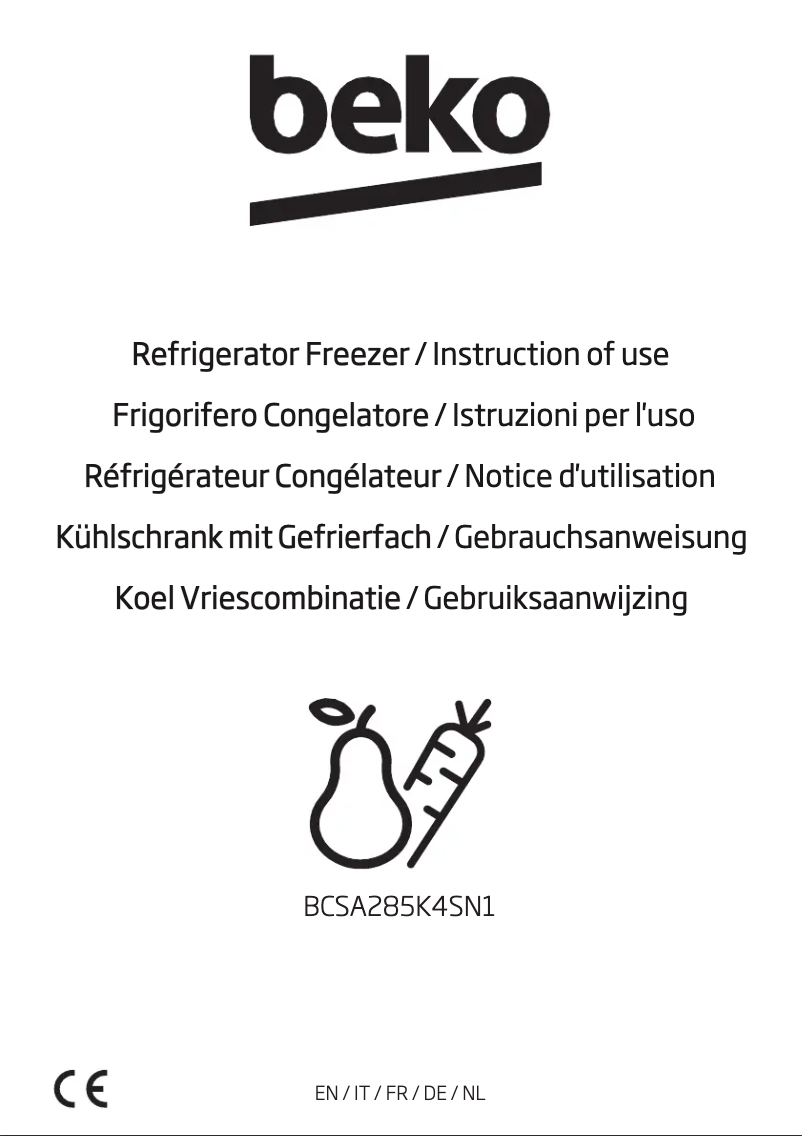 Image de la première page du manuel de l'appareil BCSA285K4SN1