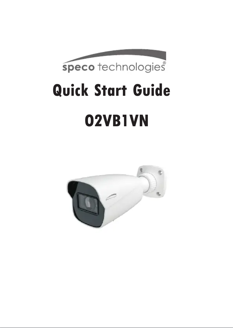 Page n°1 - Guide de démarrage rapide Speco Technologies O2VB1VN