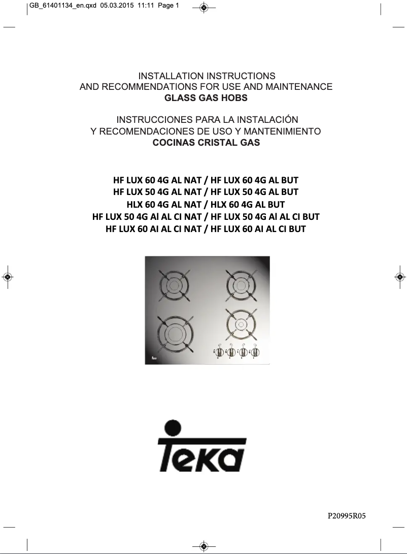 Page n°1 - Manuel utilisateur Teka HF LUX 60 4G AI AL CI