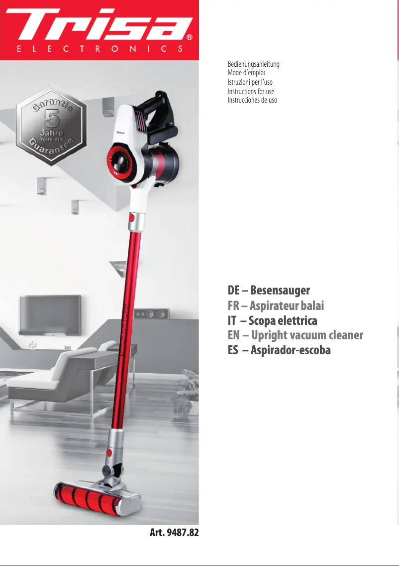 Page n°1 - Manuel utilisateur Trisa Quick Clean Prof. T8782