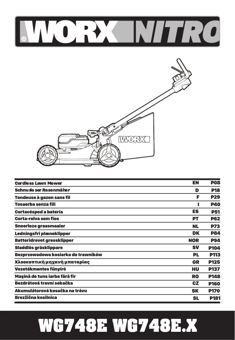 Image de la première page du manuel de l'appareil WG748E