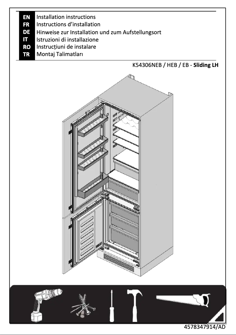 Page 1 de la notice Guide d'installation Beko BCSA306E4SFN