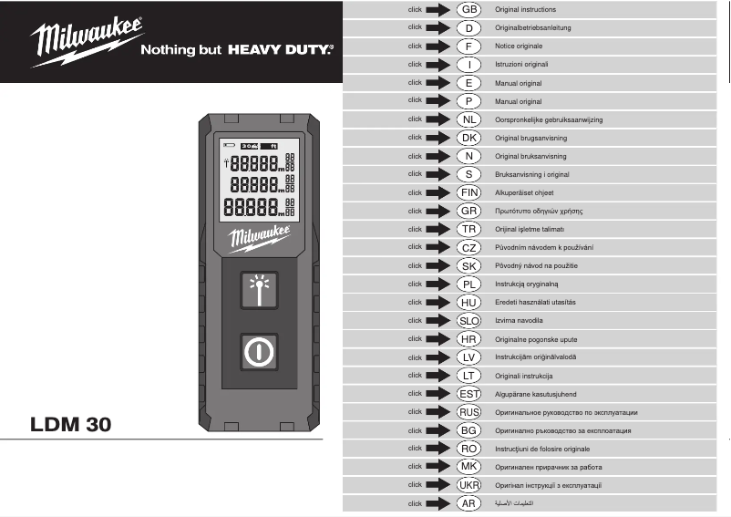 Page n°1 - Manuel utilisateur Milwaukee LDM 30