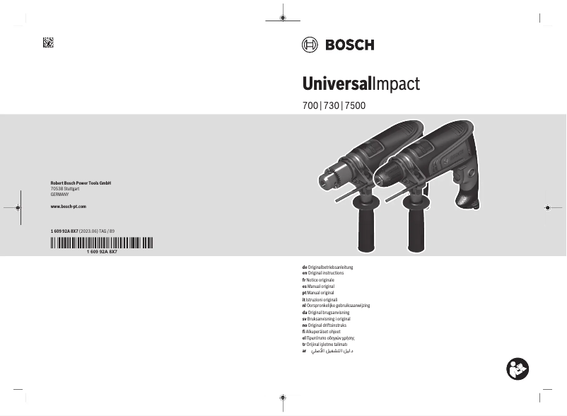 Page 1 de la notice Manuel utilisateur Bosch UniversalImpact 730