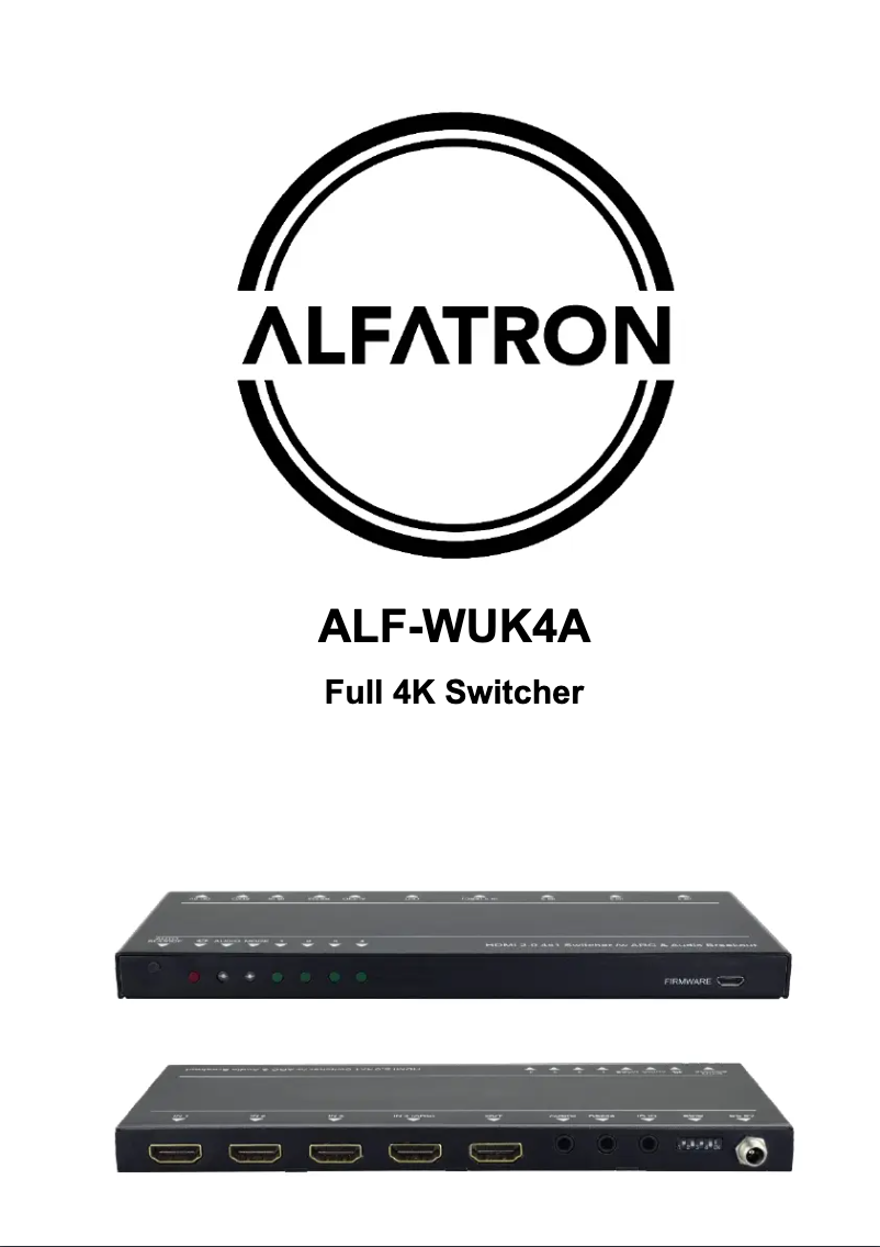 Page n°1 - Manuel utilisateur Alfatron ALF-WUK4A