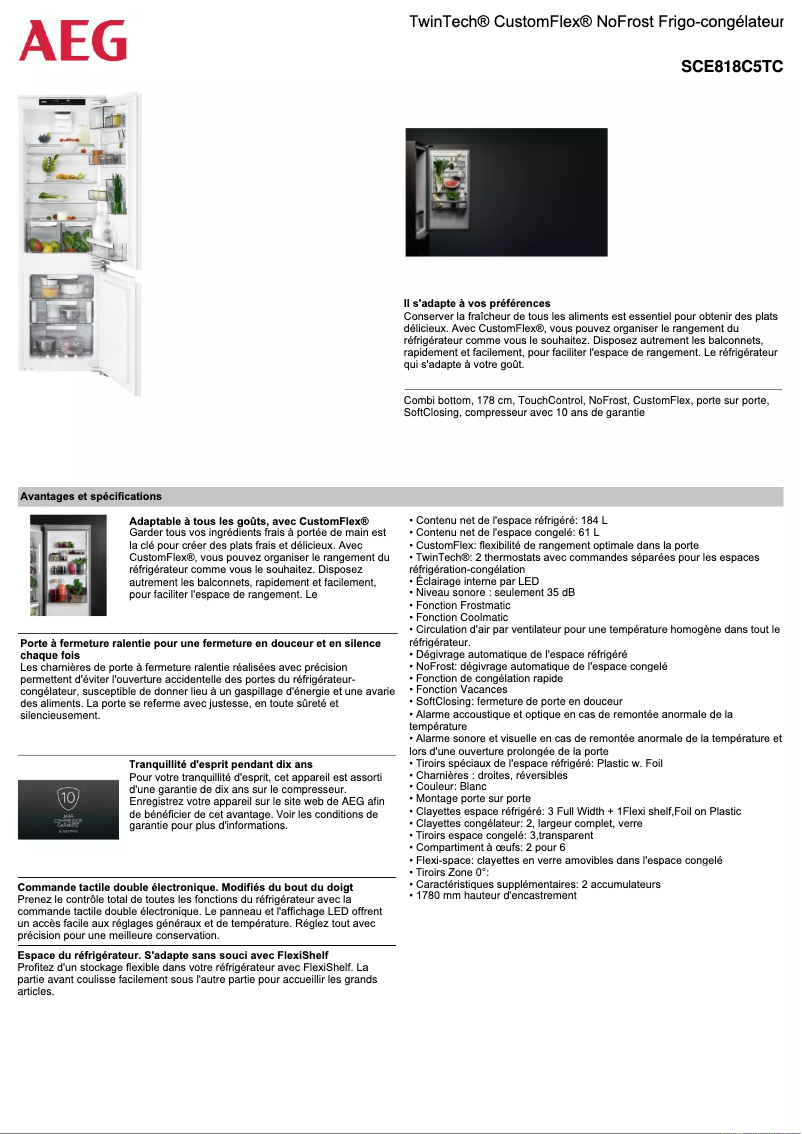 Image de la première page du manuel de l'appareil SCE818C5TC