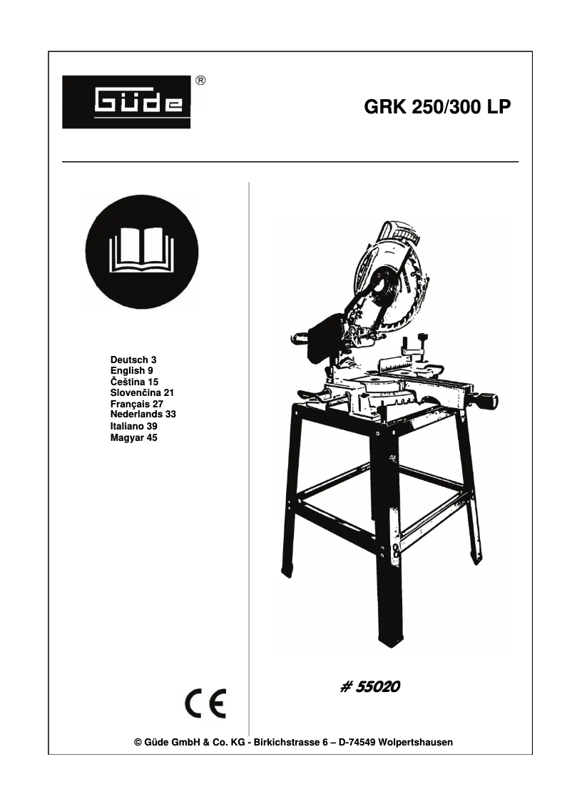 Page 1 de la notice Manuel utilisateur Güde GRK 250/300 LP
