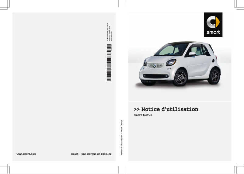 Page 1 de la notice Manuel utilisateur Mercedes-Benz Smart (2016)