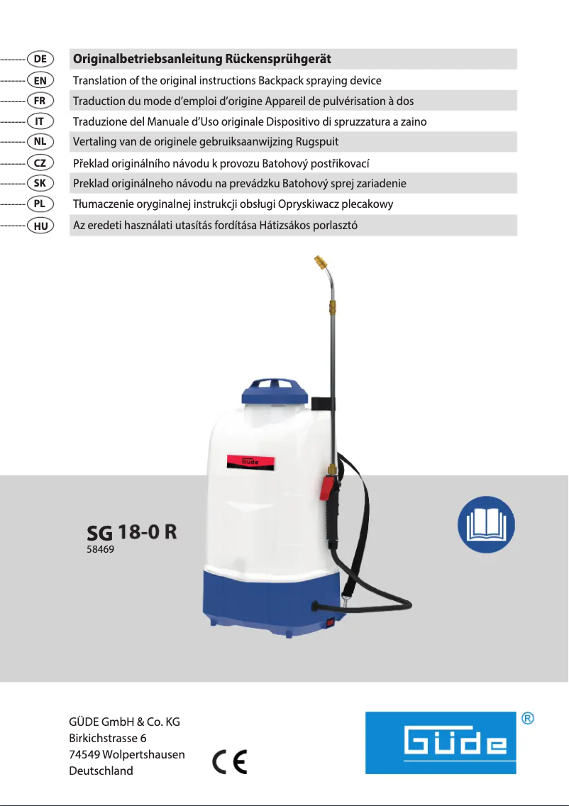 Page n°1 - Manuel utilisateur Güde SG 18-0 R