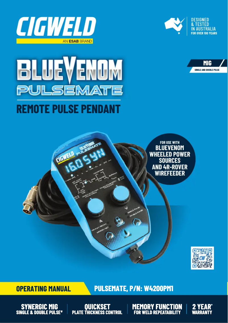 Page n°1 - Manuel utilisateur Cigweld BlueVenom PulseMate