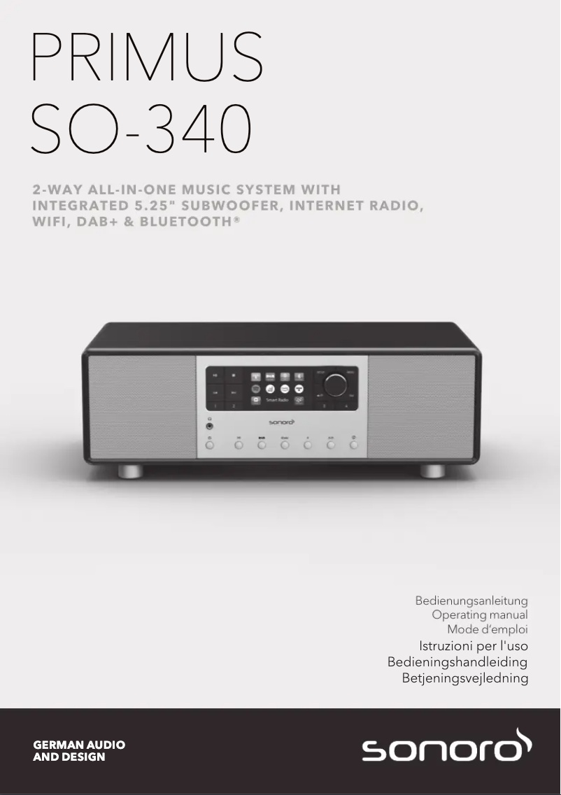 Page n°1 - Manuel utilisateur Sonoro Primus SO-340