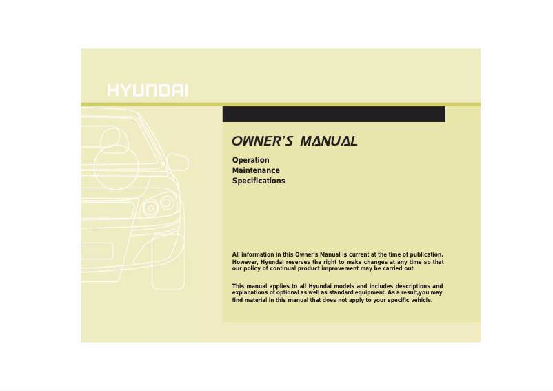 Page 1 de la notice Manuel utilisateur Hyundai Sonata (2012)