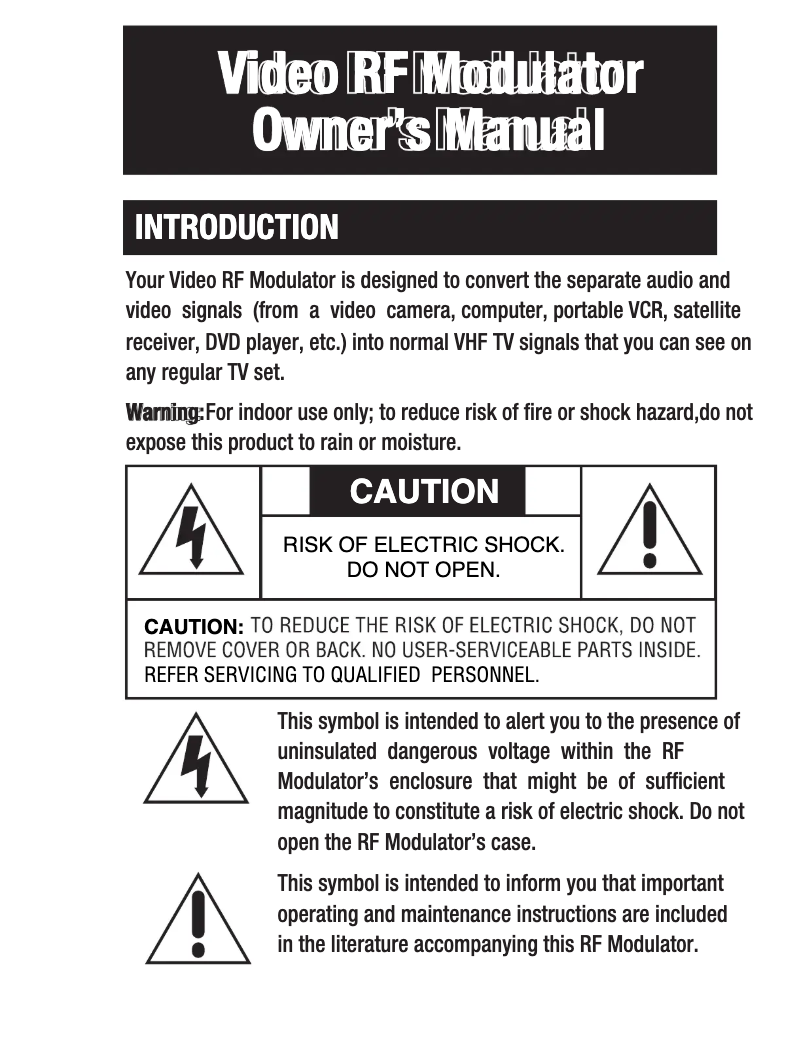 Page 1 de la notice Manuel utilisateur Philips US2-PH61159