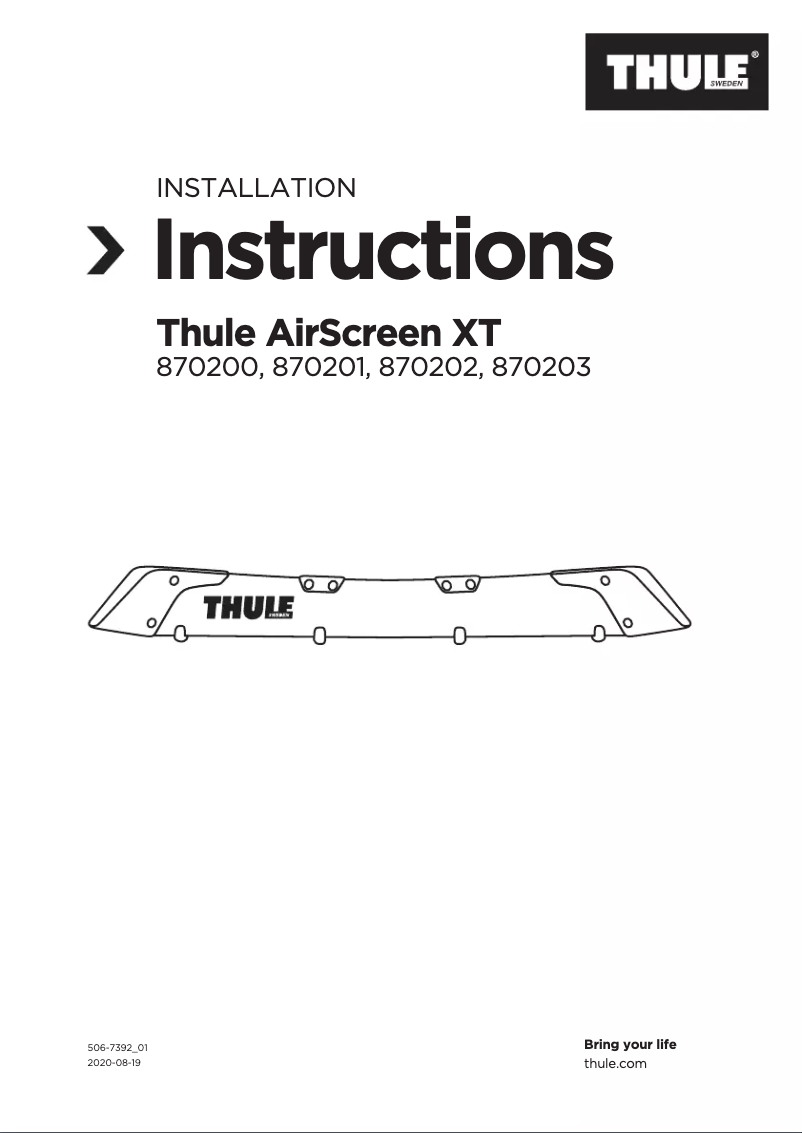 Page n°1 - Manuel utilisateur Thule AirScreen XT M