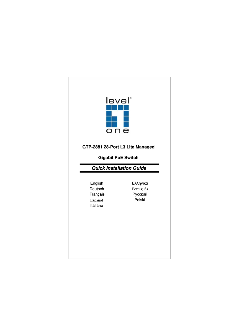 Page n°1 - Mode d'emploi LevelOne GTP-2881