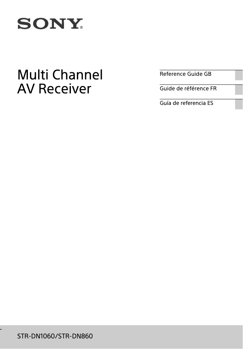 Image de la première page du manuel de l'appareil STR-DN1060