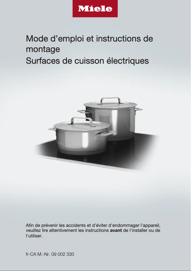 Page 1 de la notice Manuel utilisateur Miele KM 5860