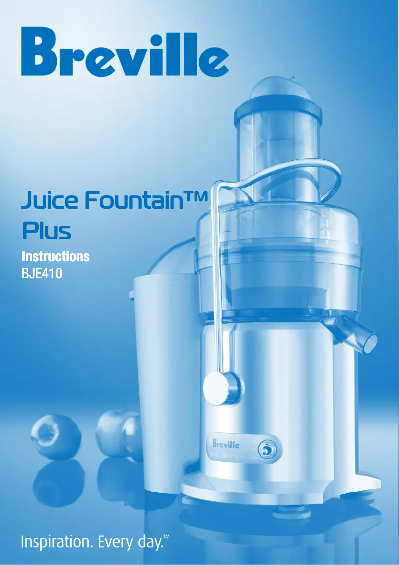 Page 1 de la notice Manuel utilisateur Breville Juice Fountain Plus JE95