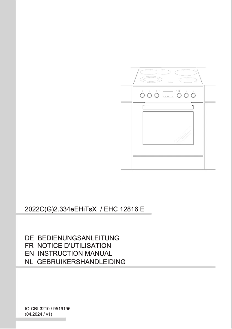 Page n°1 - Manuel utilisateur Amica EHC 12816 E