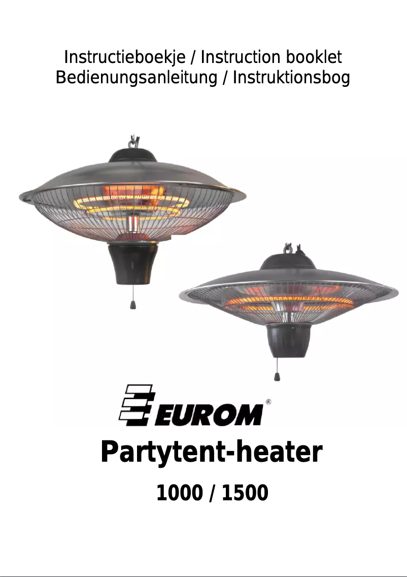 Image de la première page du manuel de l'appareil Party-tent heater 1000