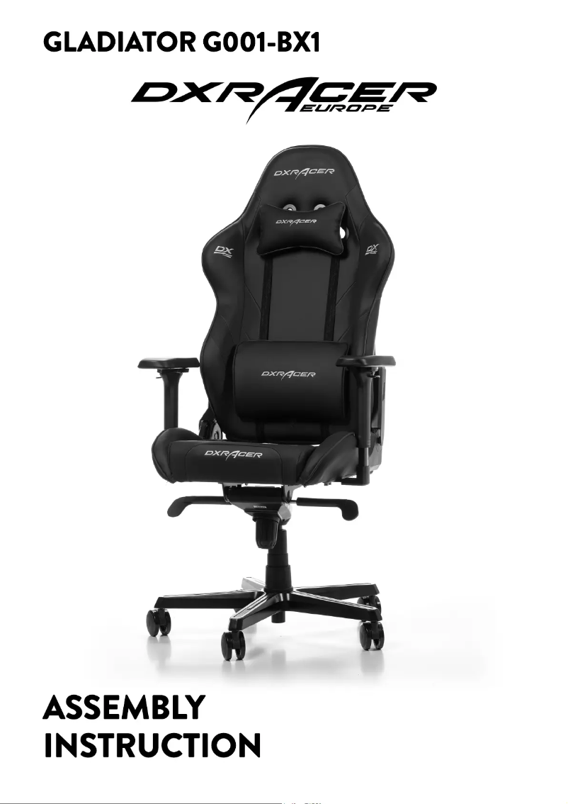 Page 1 de la notice Manuel utilisateur DXRacer GLADIATOR G001-BX1