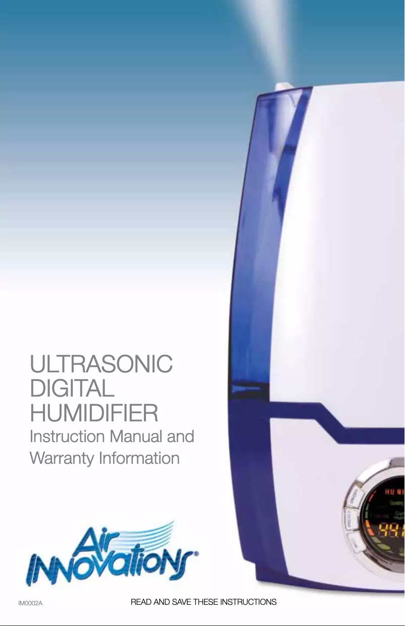 Image de la première page du manuel de l'appareil HUMID06