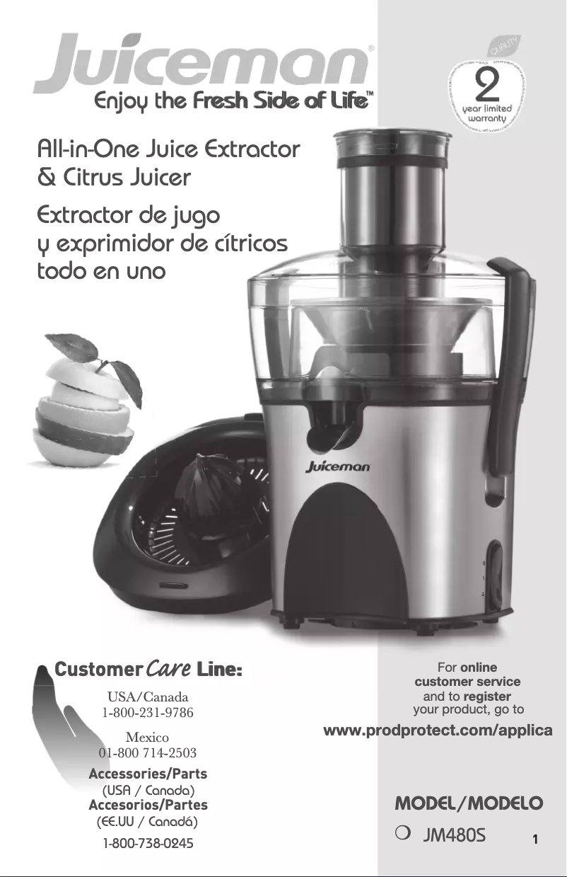 Page n°1 - Mode d'emploi Juiceman JM480S