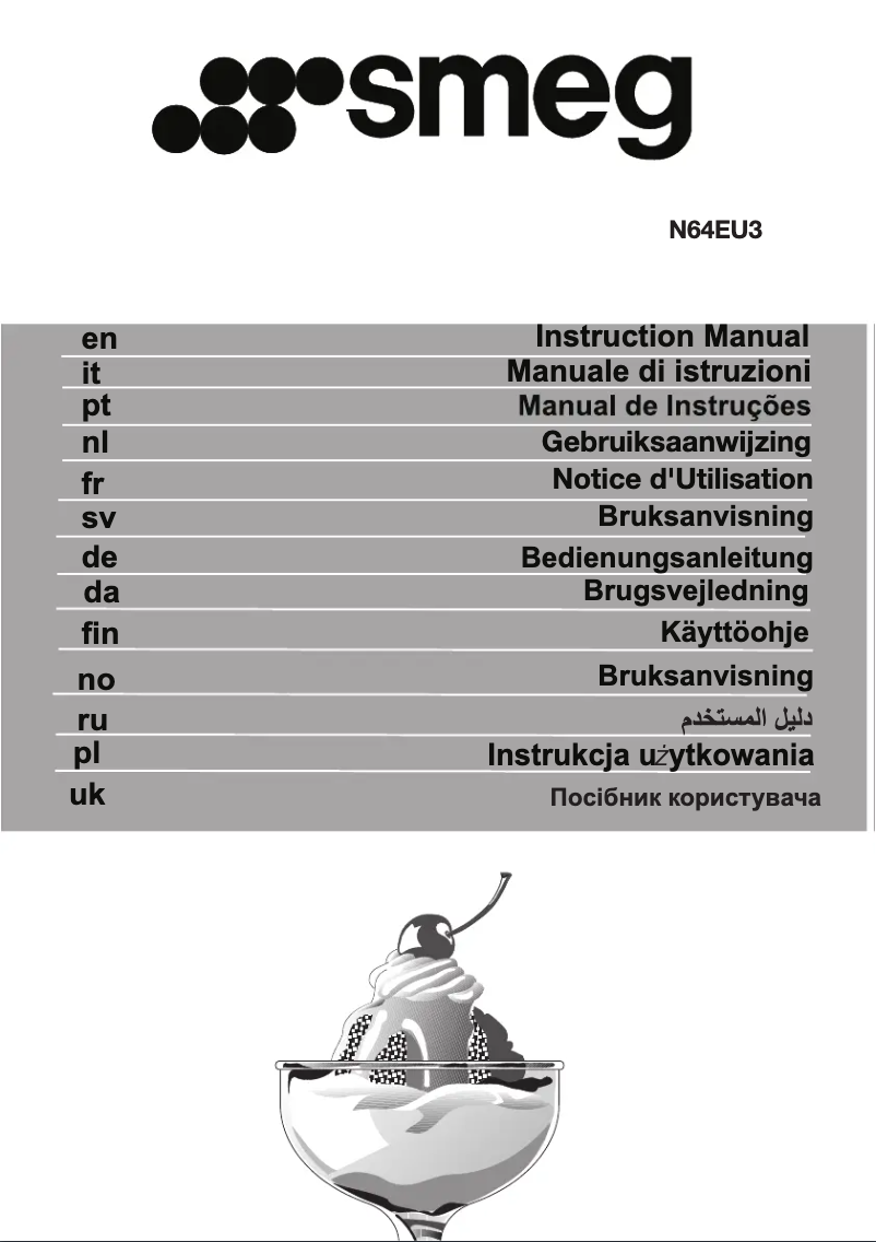 Page 1 de la notice Informations de garantie Smeg FQ960PB6