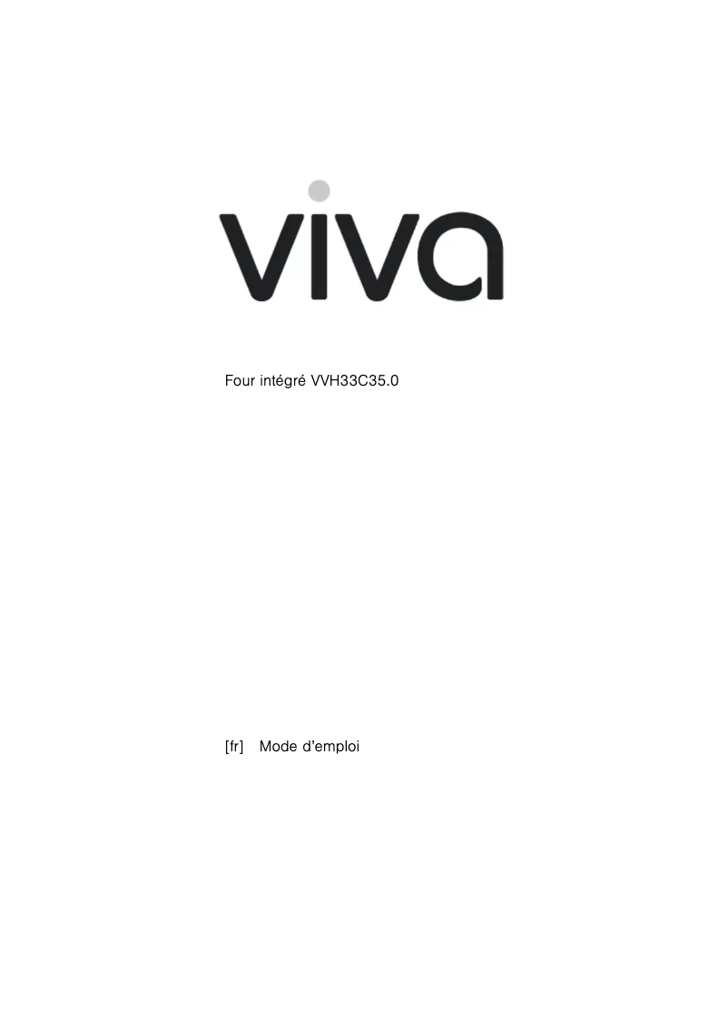 Page 1 de la notice Manuel utilisateur Viva VVH33C3550