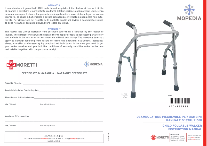 Image de la première page du manuel de l'appareil RP731