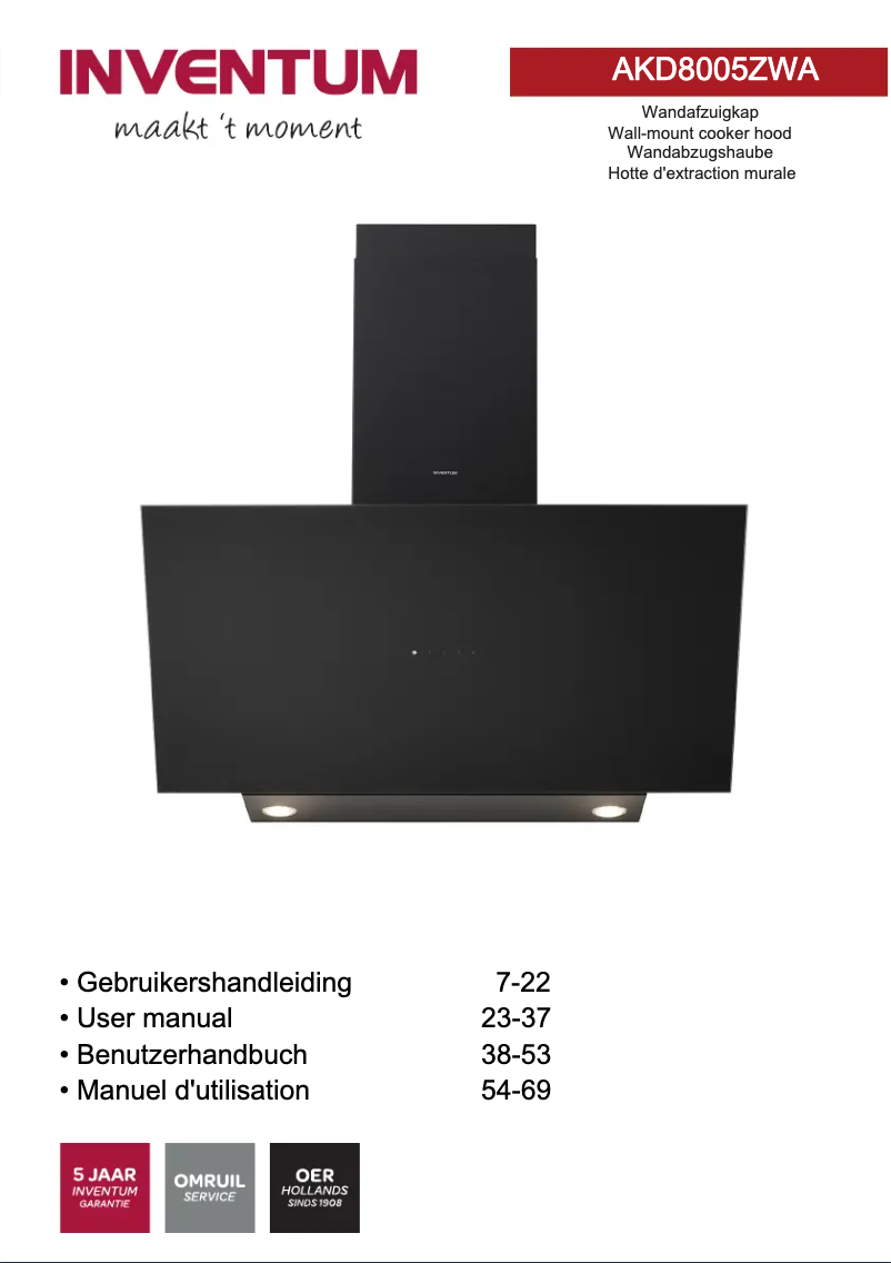 Page 1 de la notice Manuel utilisateur Inventum AKD8005ZWA