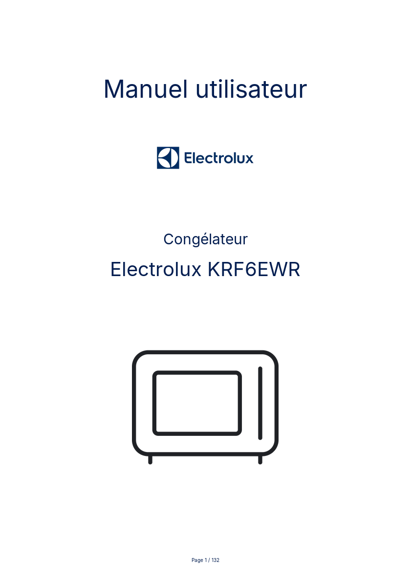 Page n°1 - Manuel utilisateur Electrolux KRF6EWR