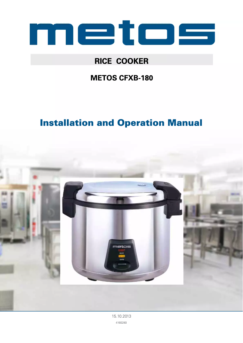 Page n°1 - Manuel utilisateur Metos CFXB-180