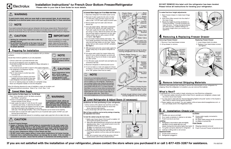 Page n°1 - Guide d'installation Electrolux EW28BS87SS