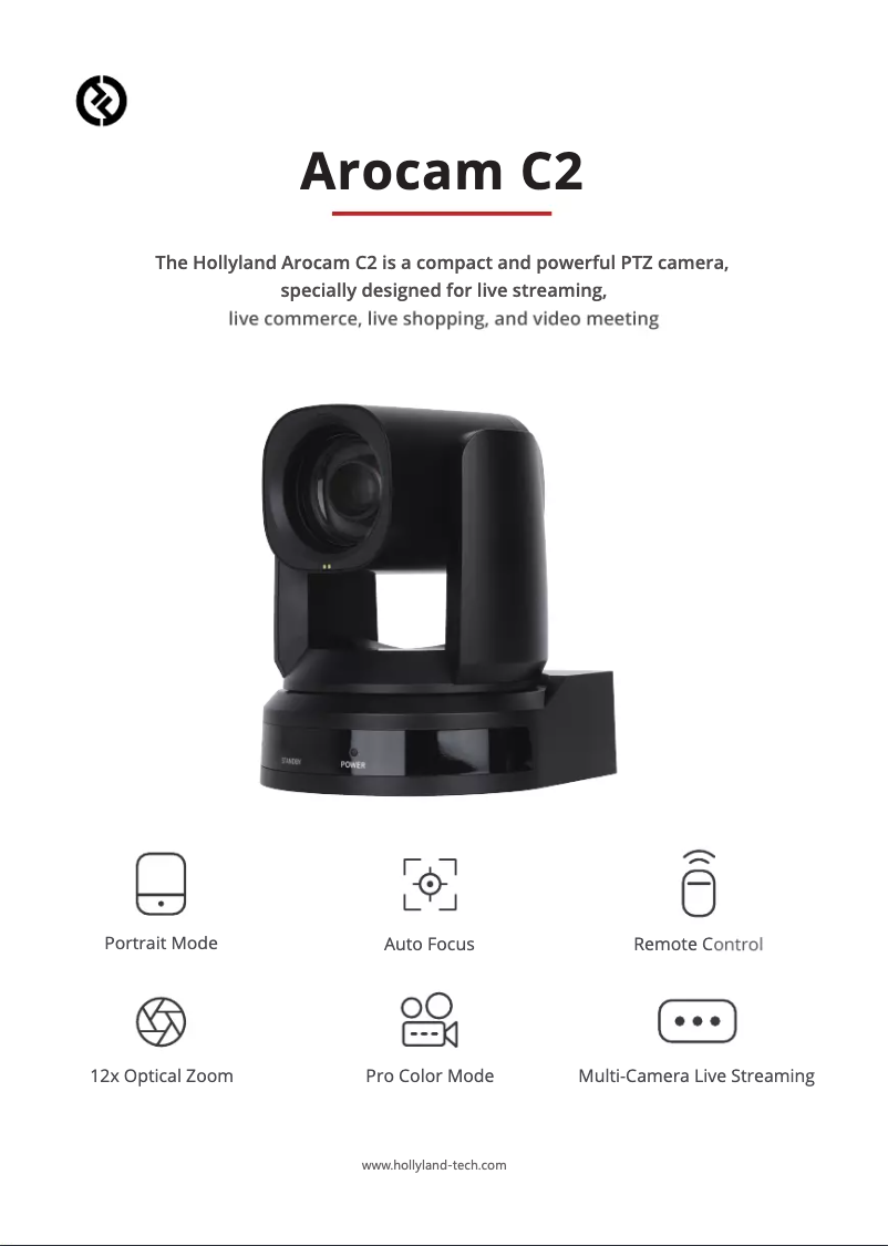 Página 1 del manual Folleto Hollyland Arocam C2