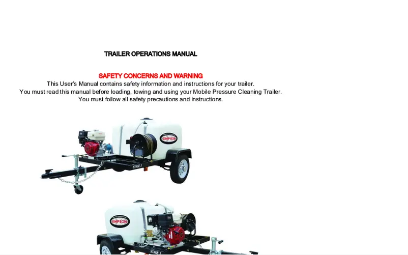 Page n°1 - Instructions de sécurité Simpson Mini Brute Trailer MBT-4040252E