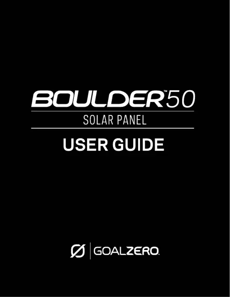 Page 1 de la notice Manuel utilisateur Goal Zero Boulder 50