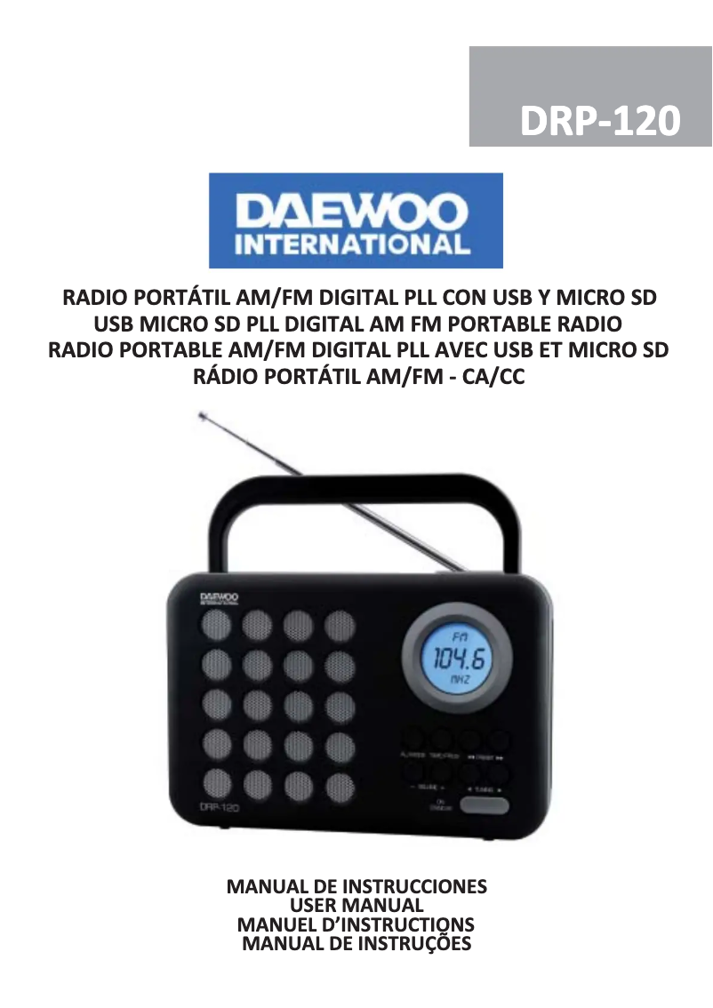 Page 1 de la notice Manuel utilisateur Daewoo DBF140