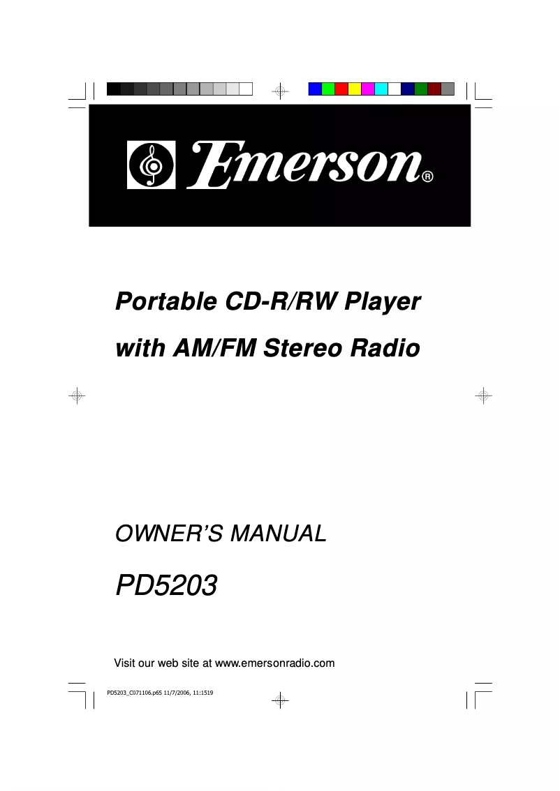 Image de la première page du manuel de l'appareil PD5203