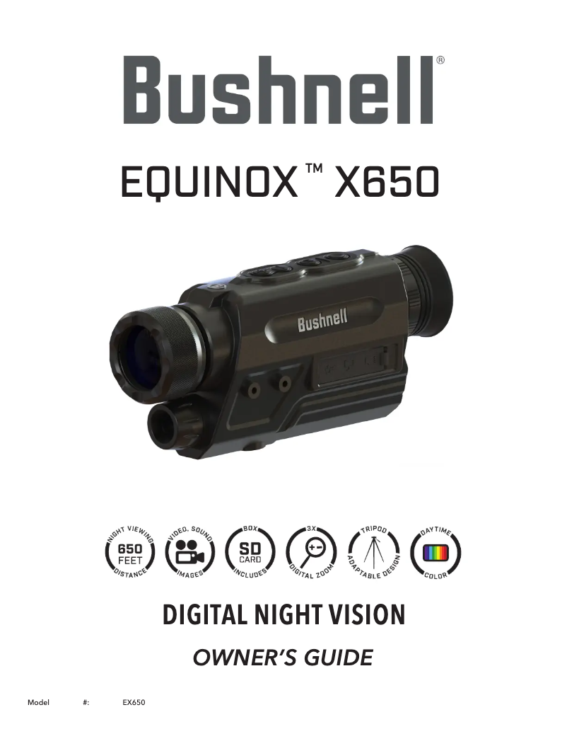 Image de la première page du manuel de l'appareil Equinox X650