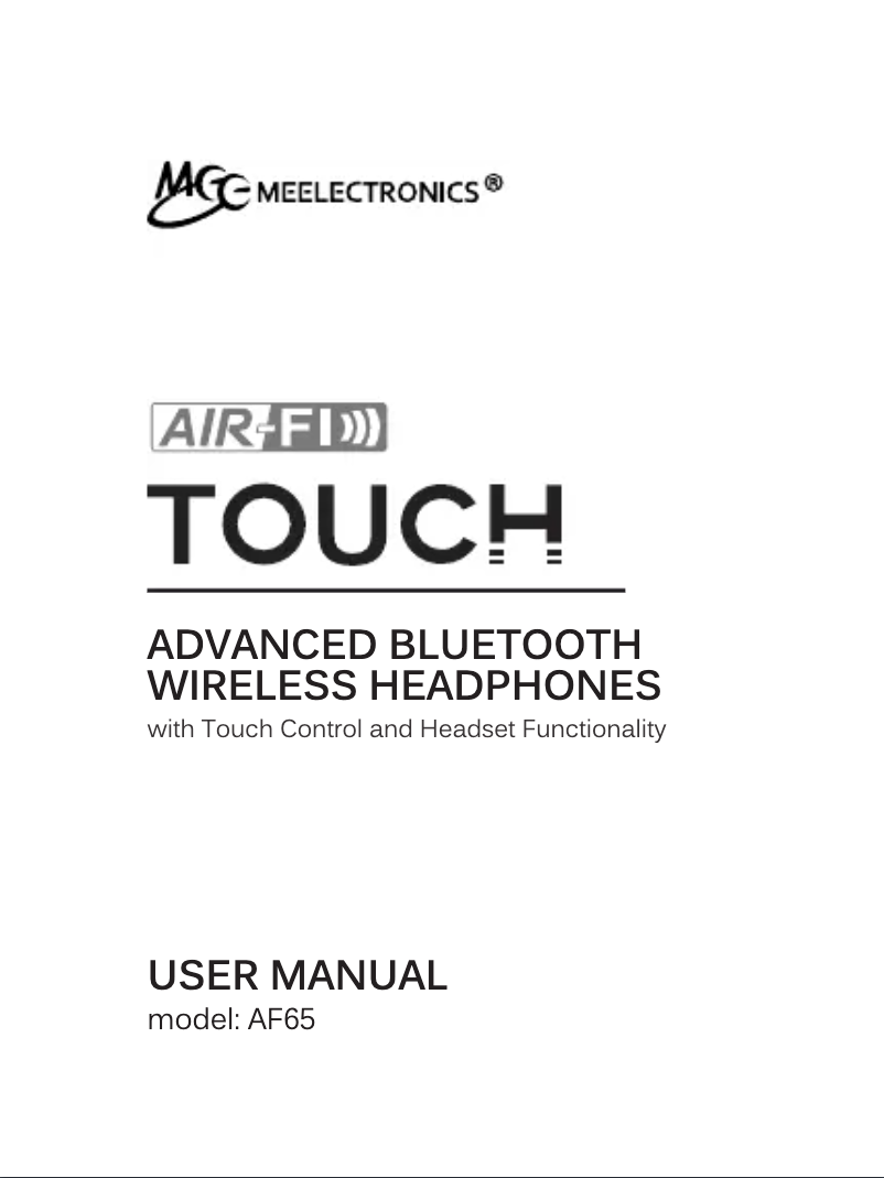 Page n°1 - Manuel utilisateur MEE audio Touch AF65