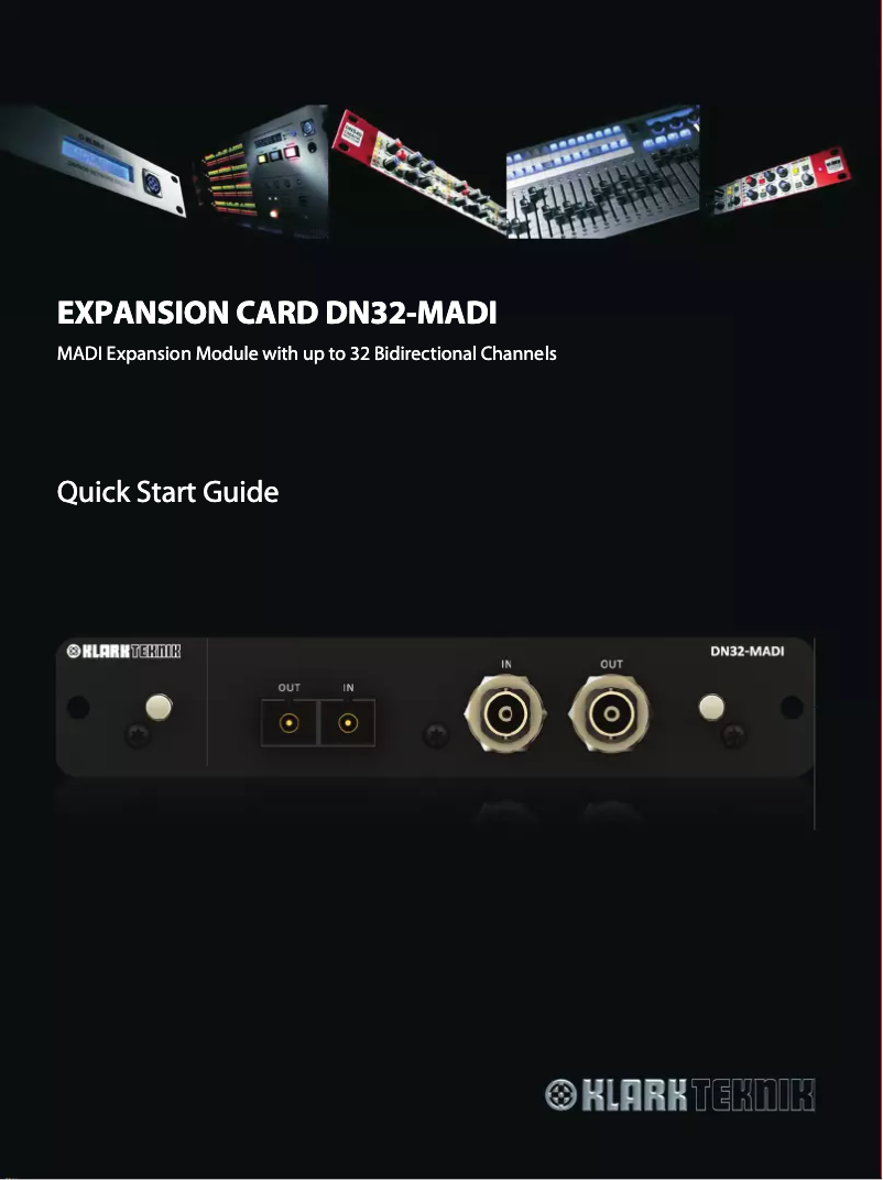 Page 1 de la notice Manuel utilisateur Klark Teknik DN32-MADI