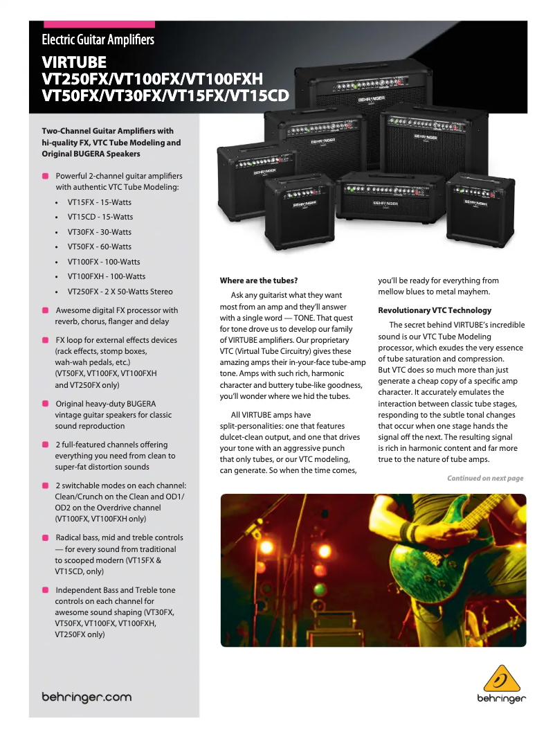 Page n°1 - Brochure Behringer Virtube VT15FX