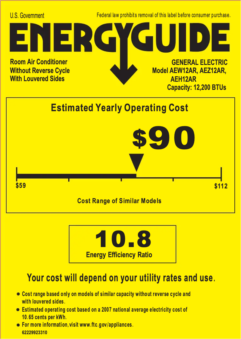 Image de la première page du manuel de l'appareil AEH12AR