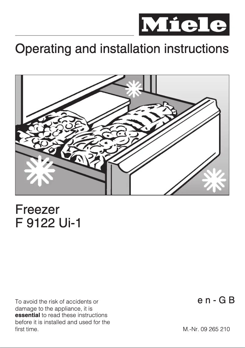 Page n°1 - Manuel utilisateur Miele F9122 UI-1